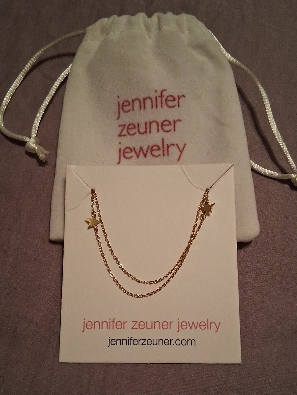 Double Star Necklace - jennifer zeuner jewelry NEW with gift pouch